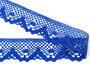 Cotton bobbin lace 75261, width 40 mm, royal blue - 3/5