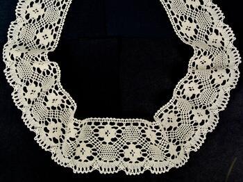 Cotton bobbin lace 75262, width 80 mm, ecru - 3
