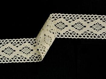 Cotton bobbin lace insert 75264, width 43 mm, ecru - 3