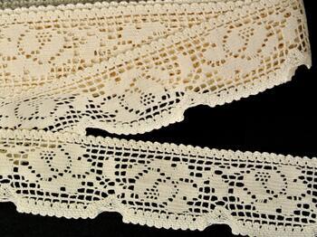 Cotton bobbin lace 75268, width 55 mm, ecru - 3