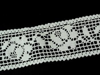 Cotton bobbin lace insert 75269, width 53 mm, ivory - 3