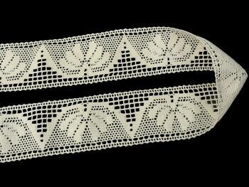 Cotton bobbin lace insert 75273, width 58 mm, ecru - 3