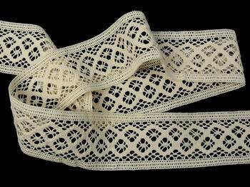 Cotton bobbin lace insert 75283, width 53 mm, ecru - 3