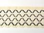 Cotton bobbin lace 75289, width 120 mm, ecru/light brown/dark brown - 3/4