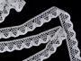 Cotton bobbin lace 75292, width 30 mm, white - 3/5