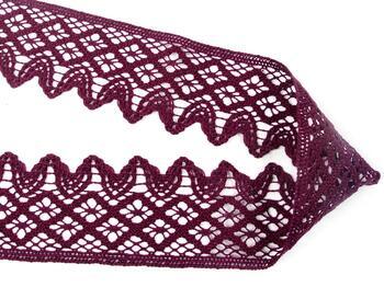 Cotton bobbin lace 75293, width 68 mm, violet - 3
