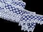 Cotton bobbin lace 75293, width 68 mm, white/dark blue - 3/3