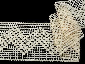 Cotton bobbin lace insert 75299, width 128 mm, ecru - 3