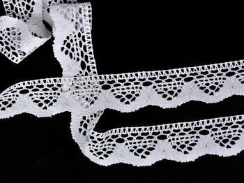 Cotton bobbin lace 75300, width 48 mm, white - 3