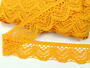 Cotton bobbin lace 75301, width 58 mm, dark yellow - 3/4