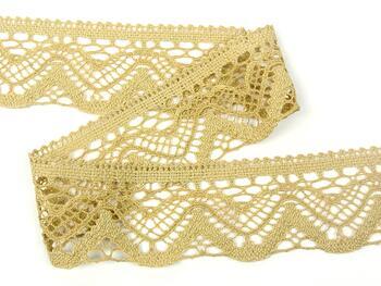 Cotton bobbin lace 75301, width 58 mm, caramel - 3