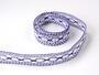 Cotton bobbin lace insert 75305, width 18 mm, white/purple - 3/5