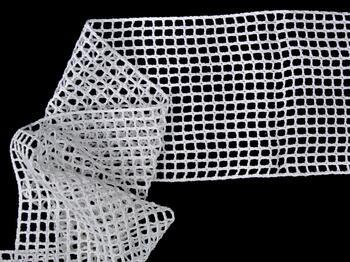 Cotton bobbin lace insert 75309, width 160 mm, white - 3
