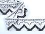 Cotton bobbin lace 75301, width 58 mm, white/black - 3/3
