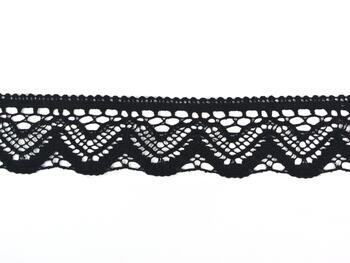 Cotton bobbin lace 75301, width 58 mm, black - 3