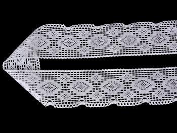 Cotton bobbin lace 75330, width 46 mm, white - 3