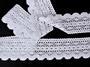 Cotton bobbin lace 75335, width 75 mm, white - 3/4