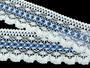 Bobbin lace No. 75335 white/sky blue | 30 m - 3/5