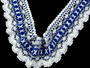 Bobbin lace No. 75335 white/royale blue | 30 m - 3/4