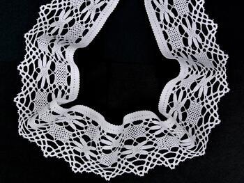 Cotton bobbin lace 75336, width 75 mm, white - 3