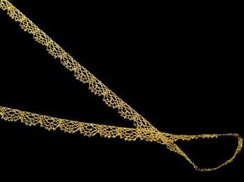 Metalic bobbin lace 75337, width 8 mm, Lurex gold - 3