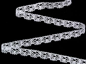 Cotton bobbin lace 75337, width 8 mm, white - 3