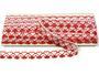 Cotton bobbin lace 75133, width 19 mm, white/red - 3/6
