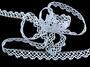 Cotton bobbin lace 75346, width 15 mm, white - 3/4