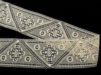 Cotton bobbin lace insert 75347, width 95 mm, ecru - 3