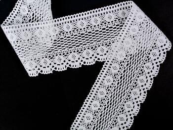 Cotton bobbin lace 75349, width 110 mm, white - 3