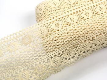 Cotton bobbin lace insert 75349, width 110 mm, ecru - 3