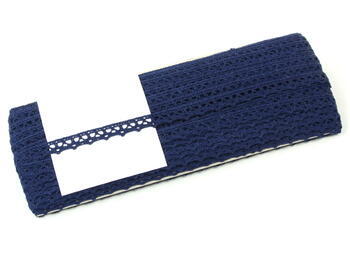 Cotton bobbin lace 75358, width 10 mm, dark blue - 3