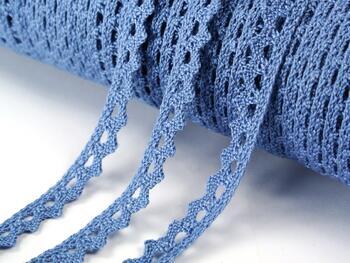 Cotton bobbin lace 75361, width 9 mm, sky blue - 3