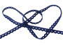 Cotton bobbin lace 75361, width 9 mm, dark blue - 3/4