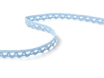 Cotton bobbin lace 75361, width 9 mm, light blue - 3