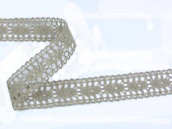 Linen bobbin lace insert 75393, width 22 mm, 100% linen natural - 3