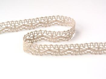 Cotton bobbin lace 75395, width 16 mm, light linen gray - 3