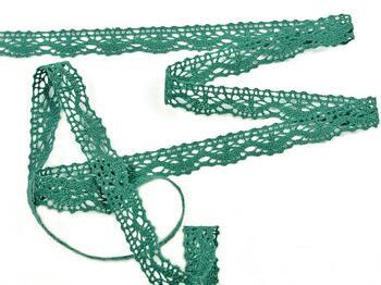 Cotton bobbin lace 75395, width 16 mm, dark green - 3