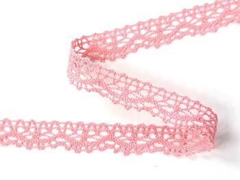 Cotton bobbin lace 75395, width 16 mm, pink - 3
