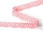 Cotton bobbin lace 75395, width 16 mm, pink - 3/4