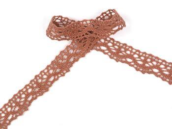 Cotton bobbin lace 75395, width 16 mm, terracotta - 3