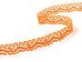 Cotton bobbin lace 75395, width 16 mm, rich orange - 3/4