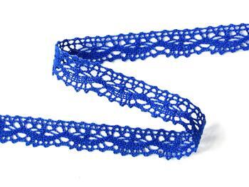 Cotton bobbin lace 75395, width 16 mm, royal blue - 3