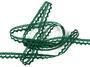 Cotton bobbin lace 75397, width 9 mm, dark green - 3/4