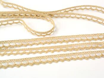 Cotton bobbin lace 75397, width 9 mm, caramel - 3