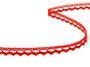 Cotton bobbin lace 75397, width 9 mm, red - 3/3