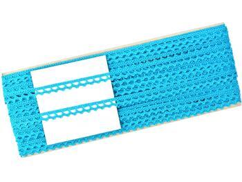 Cotton bobbin lace 75397, width 9 mm, turquoise - 3