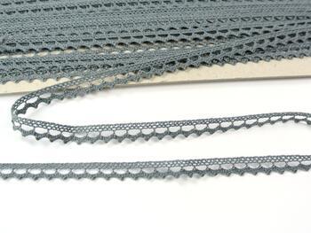 Cotton bobbin lace 75397, width 9 mm, gray - 3