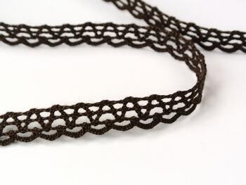 Cotton bobbin lace 75405, width 10 mm, dark brown - 3