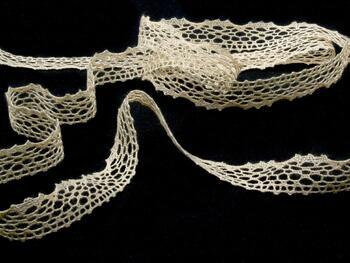 Cotton bobbin lace 75413, width 15 mm, ecru - 3